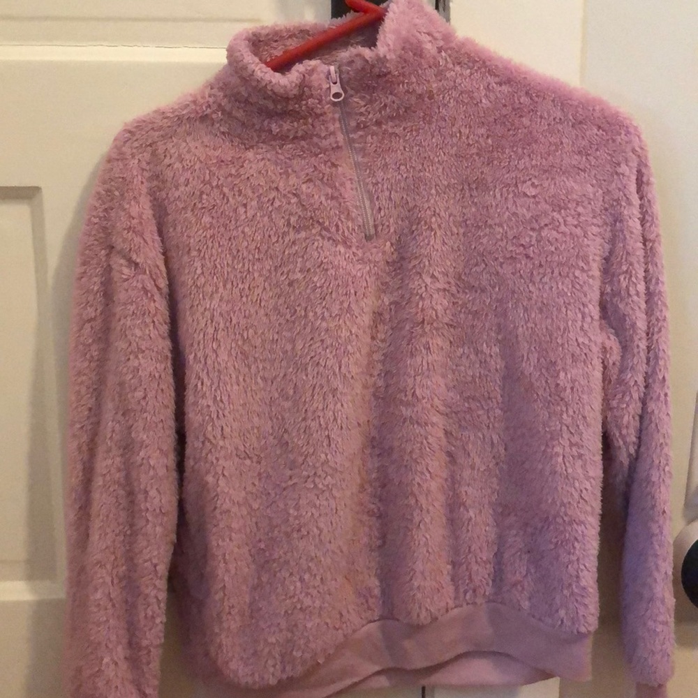 Fuzzy purple sweater